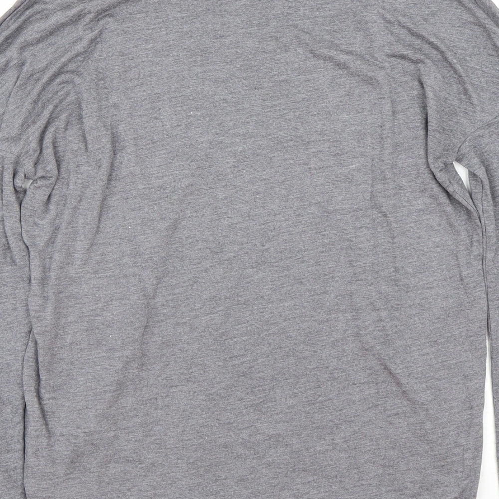 Womens UK Size 6 New Look Grey Basic T-Shirt
