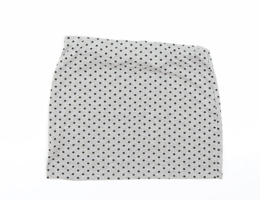 Papaya Womens Grey Polka Dot Cropped T-Shirt Size 10