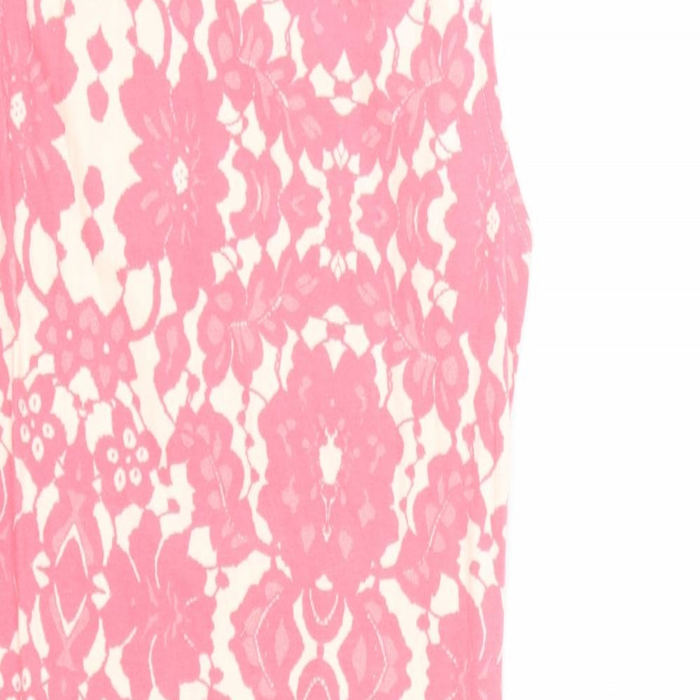 H&M Womens Pink Floral Tank Dress Size S