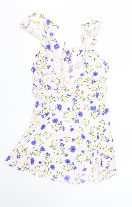 FOREVER 21 Womens Pink Floral Tank Dress Size L