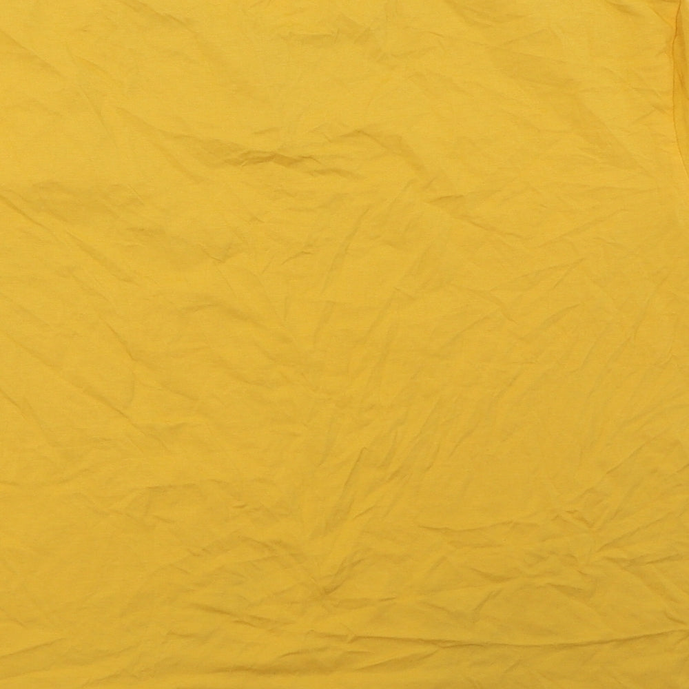 Womens UK Size M Pull&Bear Yellow Basic T-Shirt