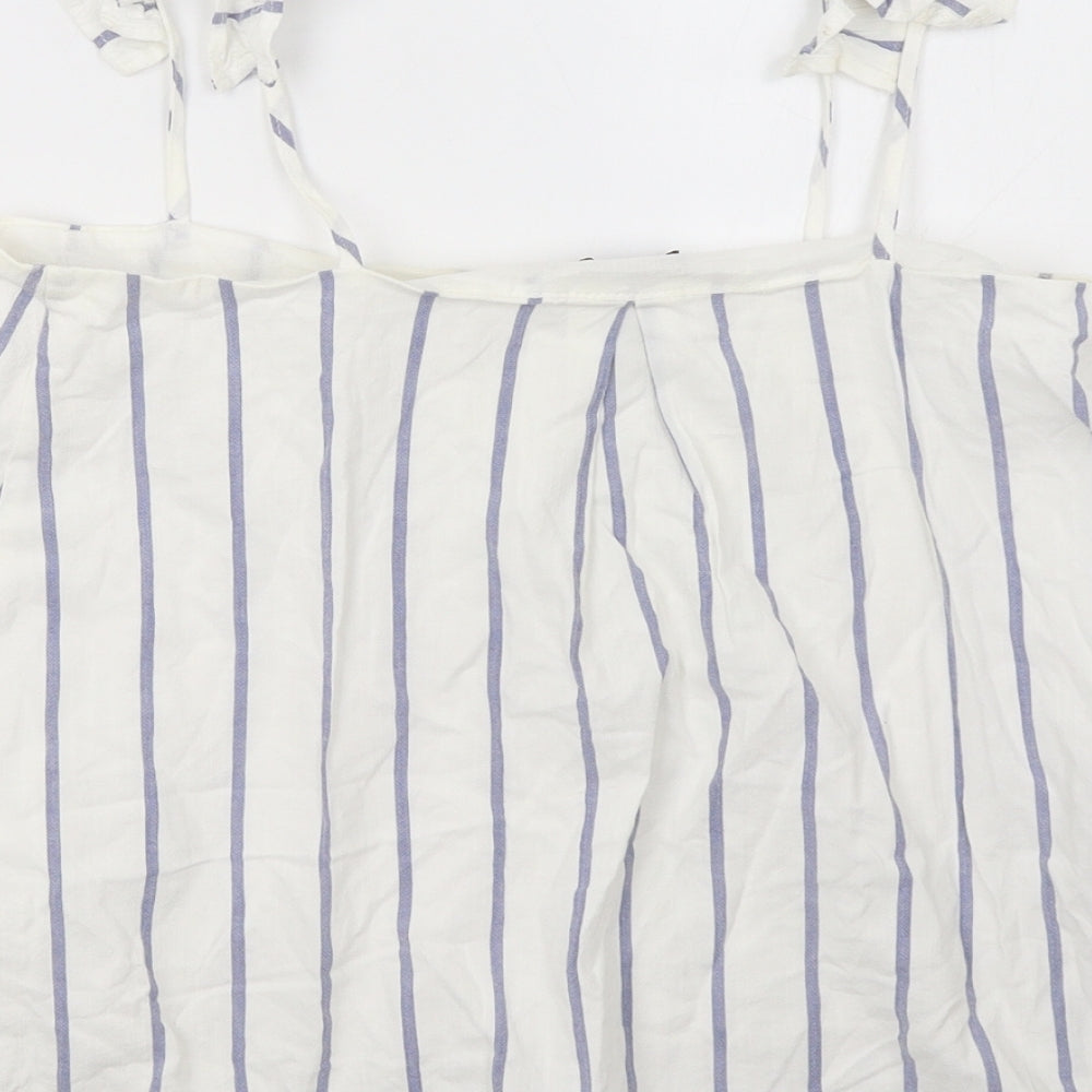 Womens UK Size 8 River Island White Basic Tank
