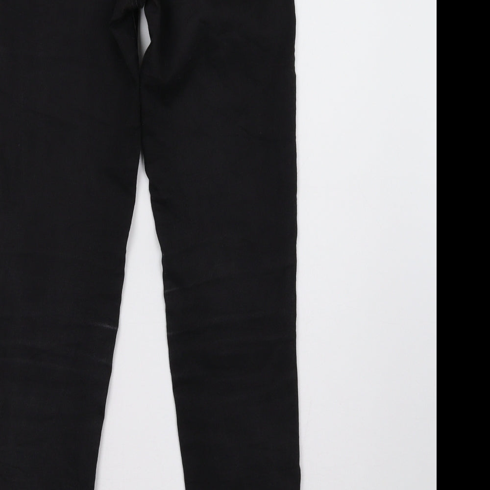 Brand and care label for Zara women’s black skinny jeans, size UK 26, 30-inch leg