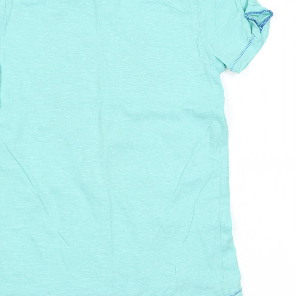Brand and care label for Pep&Co boys’ blue basic t-shirt, size 7-8, years