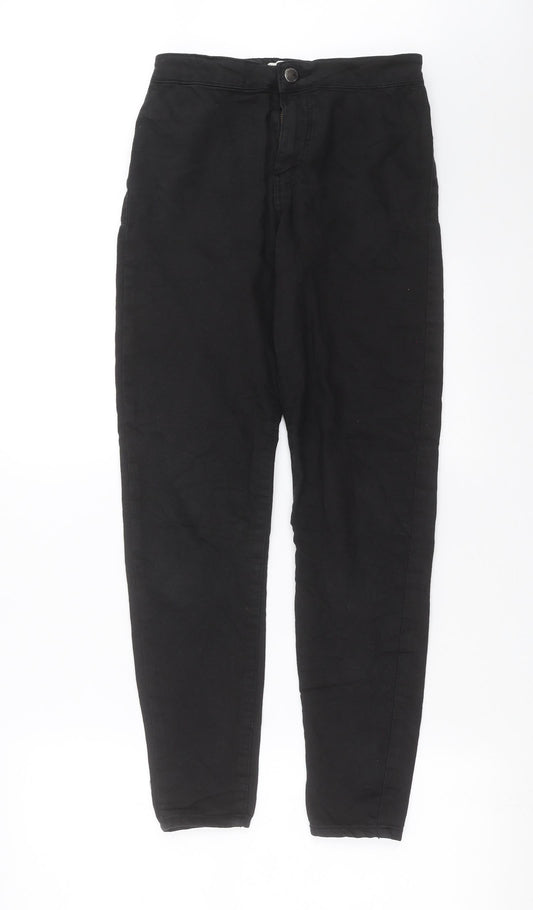 Womens UK Size 8 Bershka Extra-Slim Fit Skinny Black Jeans