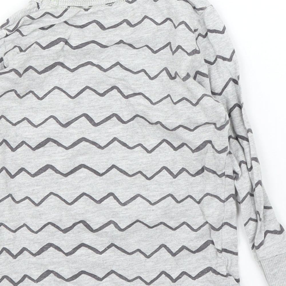 Mothercare Girls Grey Striped Basic T-Shirt Size 12-18 Months