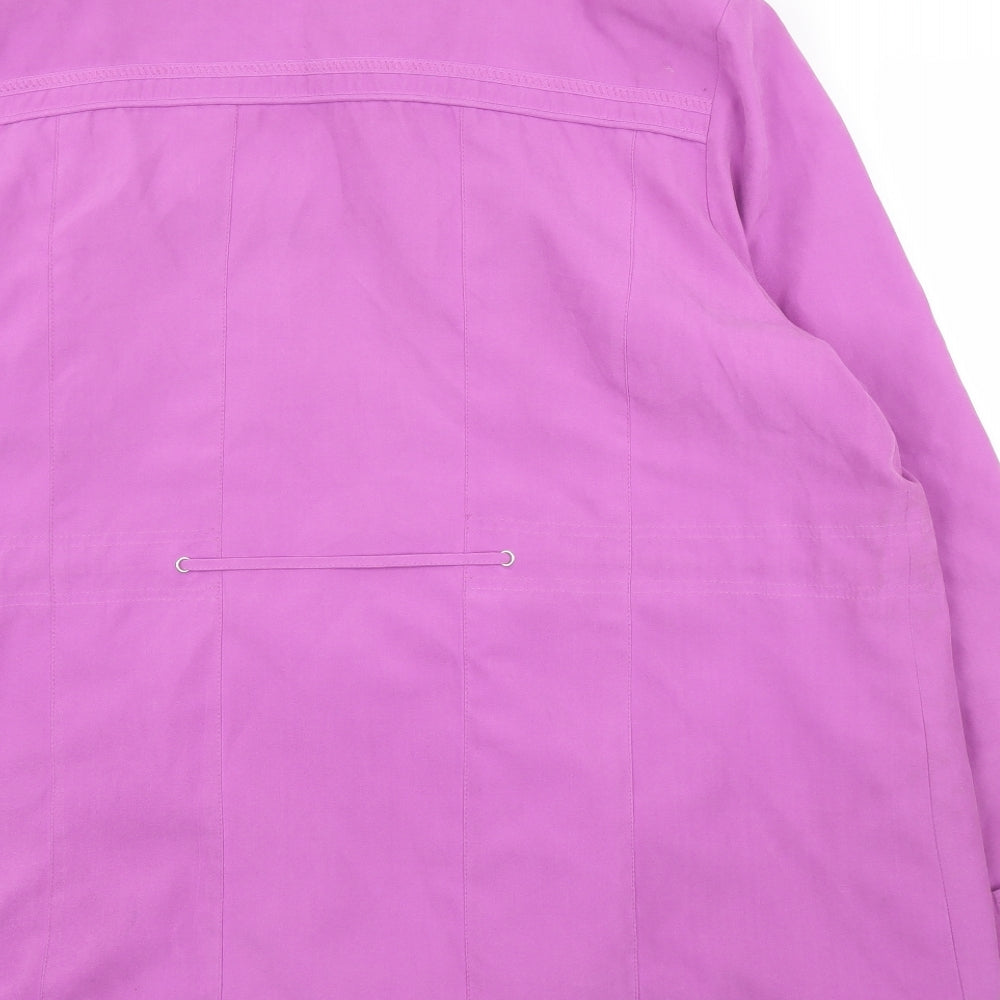 Brand and care label for Bonmarché women’s purple parka coat, size L