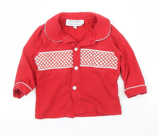Clark & Beau Baby Red Camouflage Capri Pyjama Top Size 9-12 Months