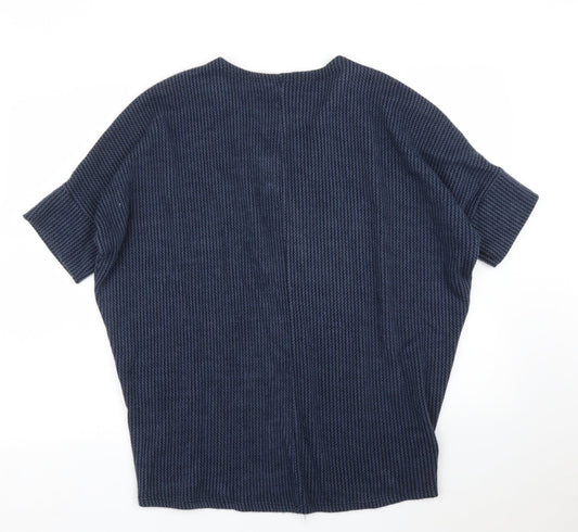 Womens UK Size M Apricot Blue Pullover Jumper