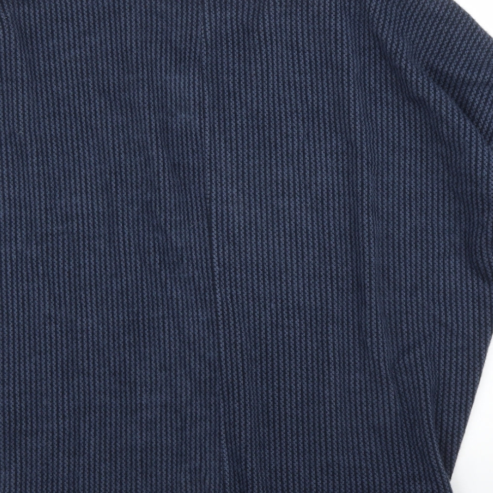 Womens UK Size M Apricot Blue Pullover Jumper