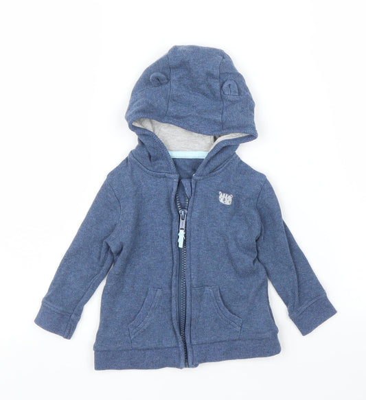 George Baby Blue Full Zip Jumper Size 3-6 Months