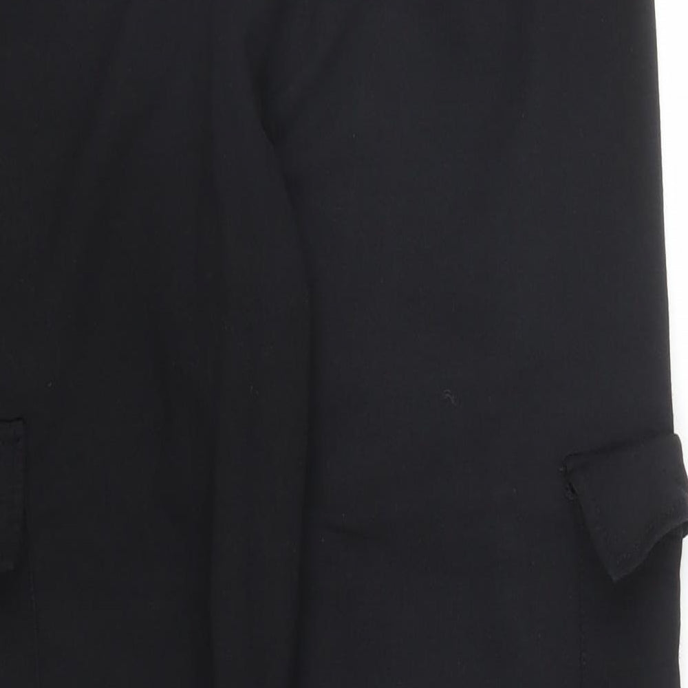 Womens UK Size M Boohoo Regular Fit Sweatpants Black Trousers