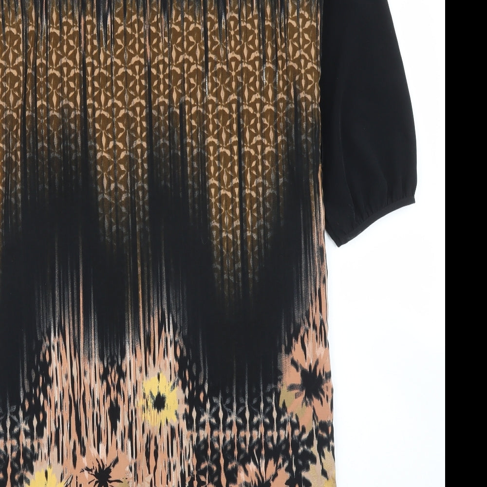 TU Womens Black Floral Shift Size 10