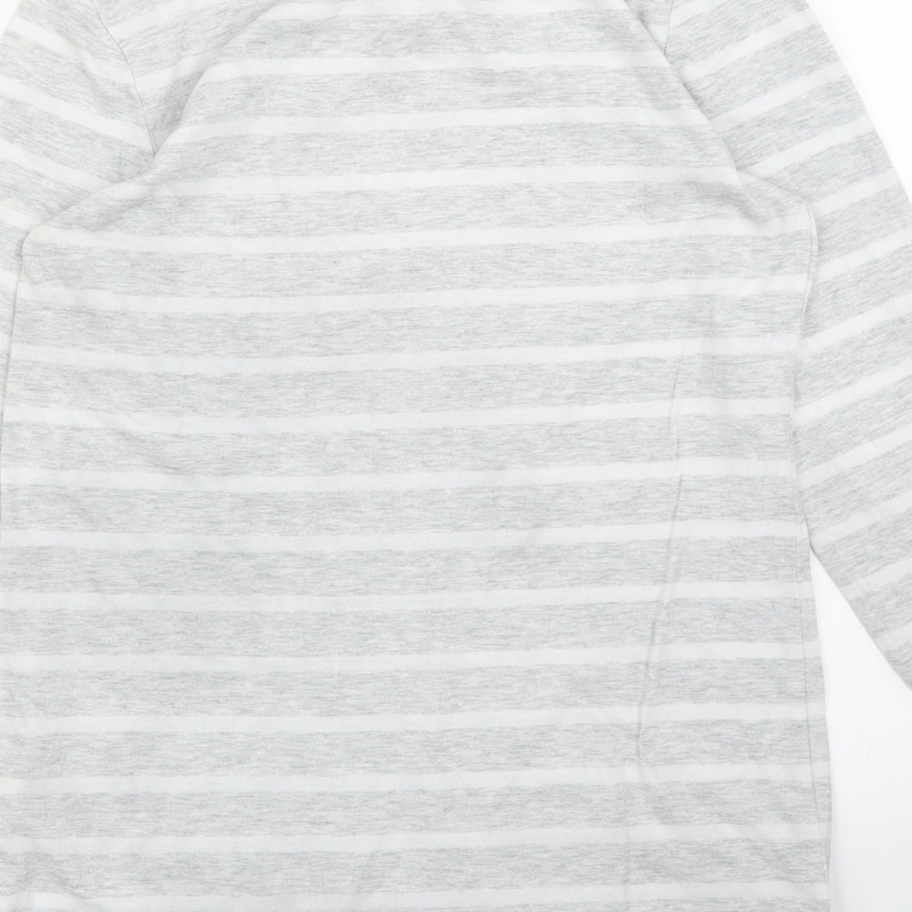 Old Navy Girls Grey Striped Basic T-Shirt Size 14 Years