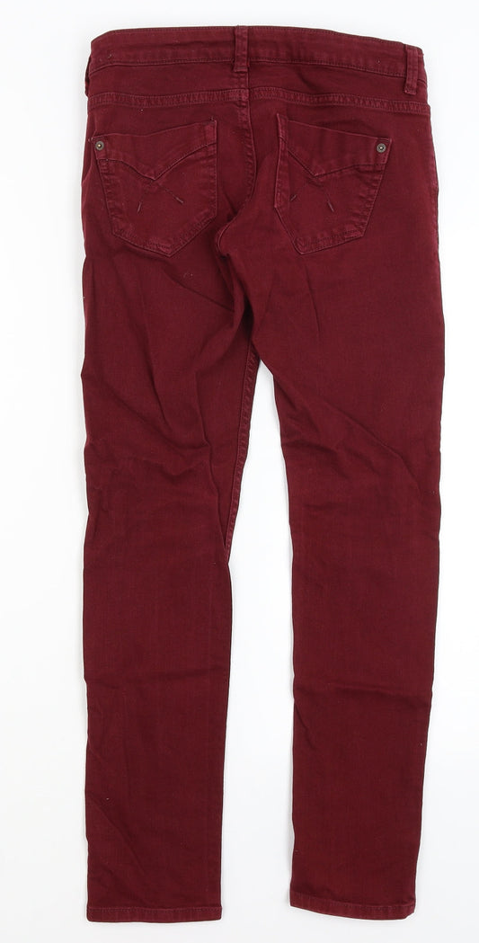 Topshop Womens Red Skinny Jeans Size 28 in L29 in