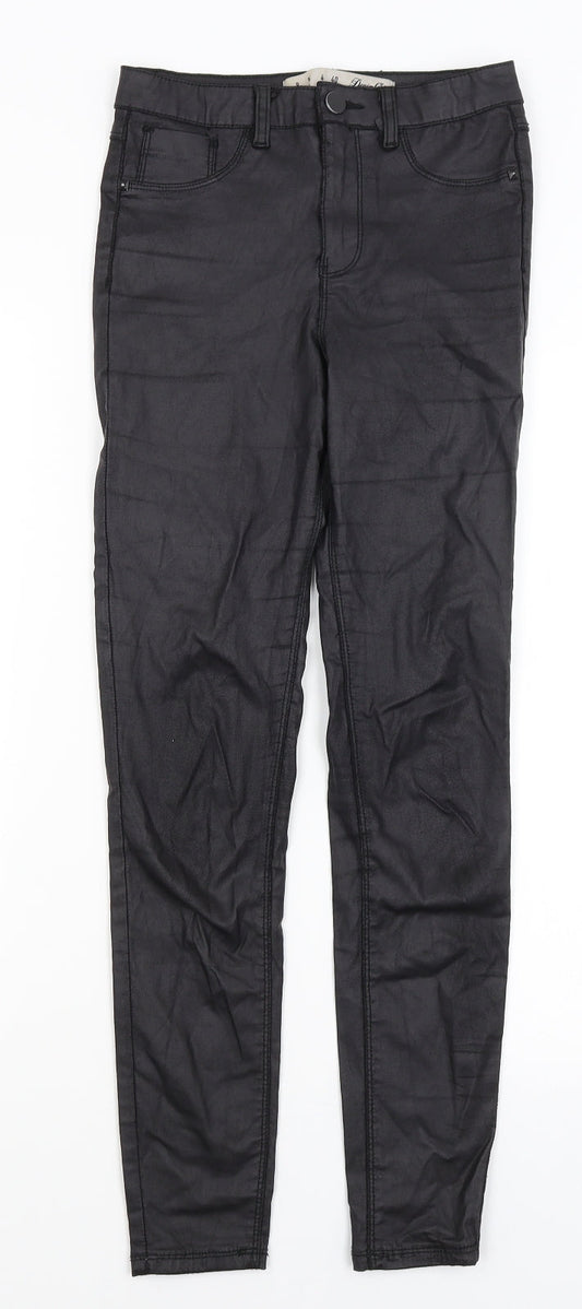 Womens UK Size 8 Denim Co Regular Fit Black Trousers