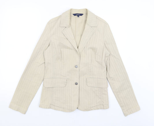 Additional front view of Casual Club women’s beige jacket blazer, size UK 12