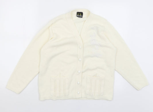 Womens UK Size S Florida Ivory Cardigan Jumper