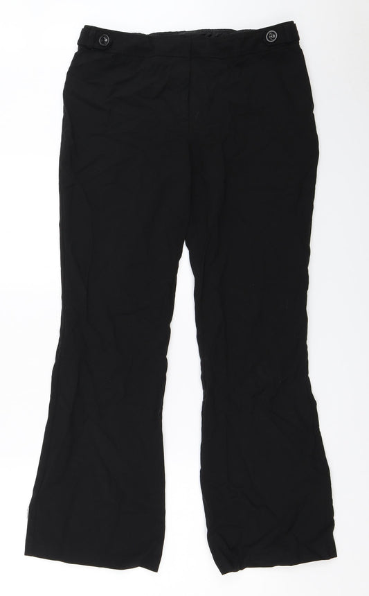 Womens UK Size 10 Dunnes Stores Regular Fit Black Trousers