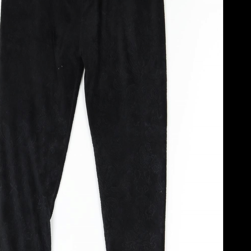 Womens UK Size 10 Preworn Regular Fit Jogger Black Trousers