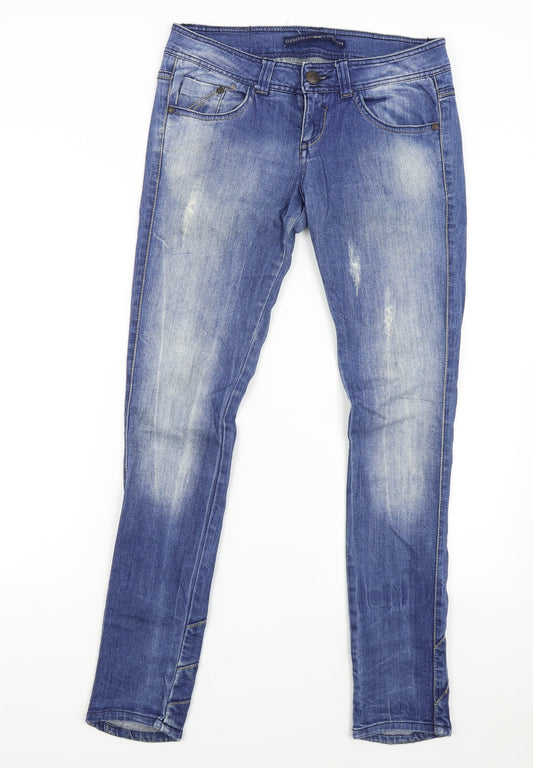 Womens UK Size 38 Bershka Slim Fit Skinny Blue Jeans