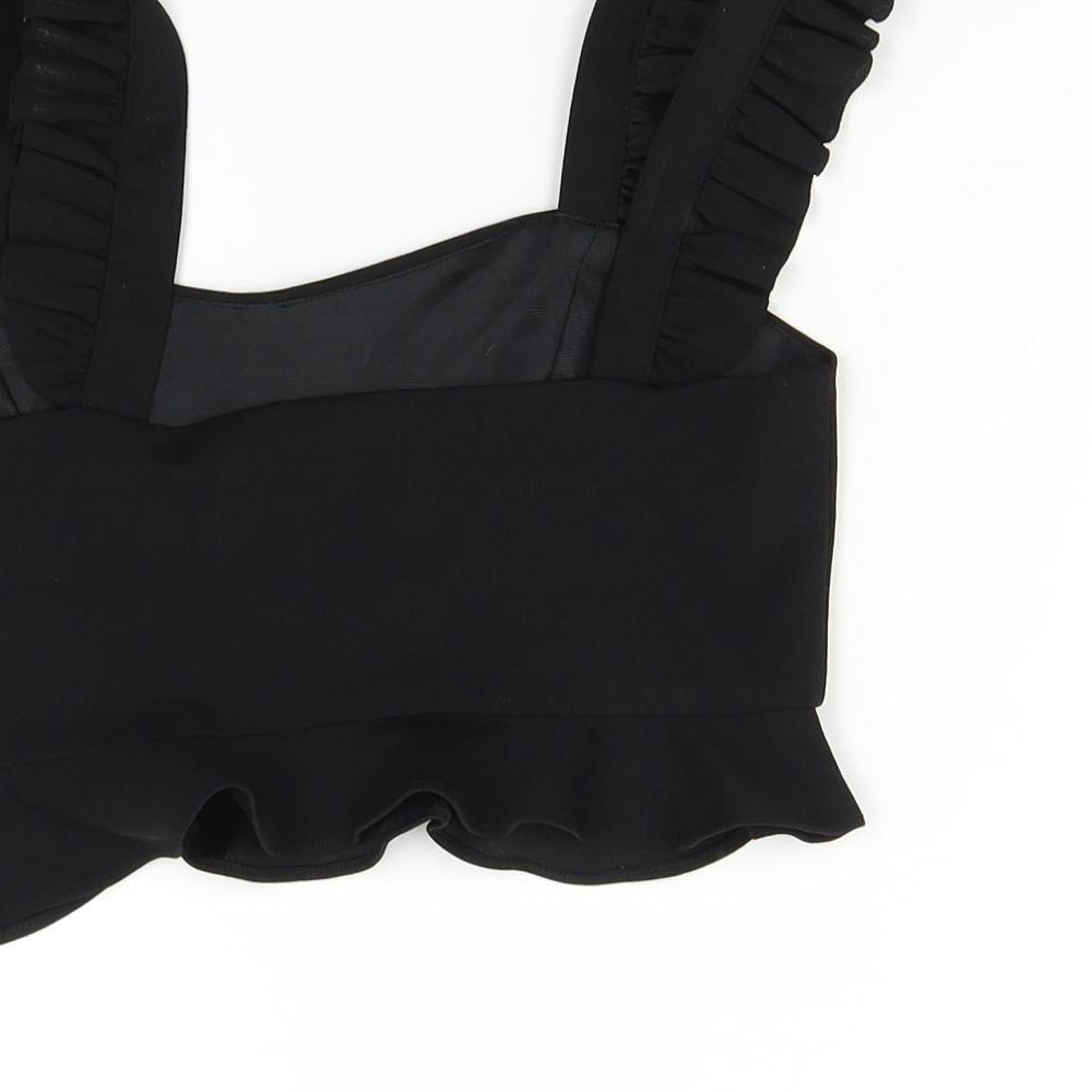 Womens UK Size M Vera & Lucy Black Cropped Tank