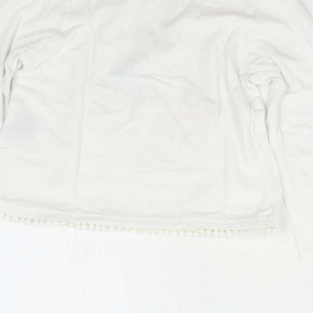 H&M Girls White Basic T-Shirt Size 4 Years - Birds