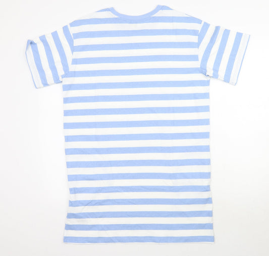 Miss Selfridge Womens Blue Striped A-Line Size 10