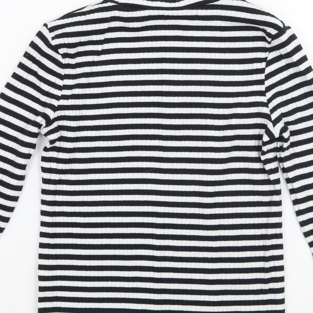 George Girls White Striped Pullover Jumper Size 6-7 Years