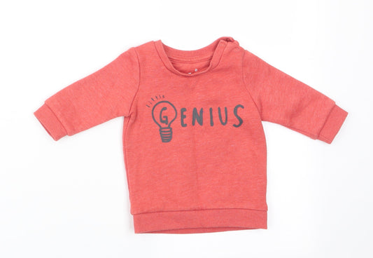 Fred & Flo Boys Orange Pullover Jumper Size 0-3 Months - Little Genius