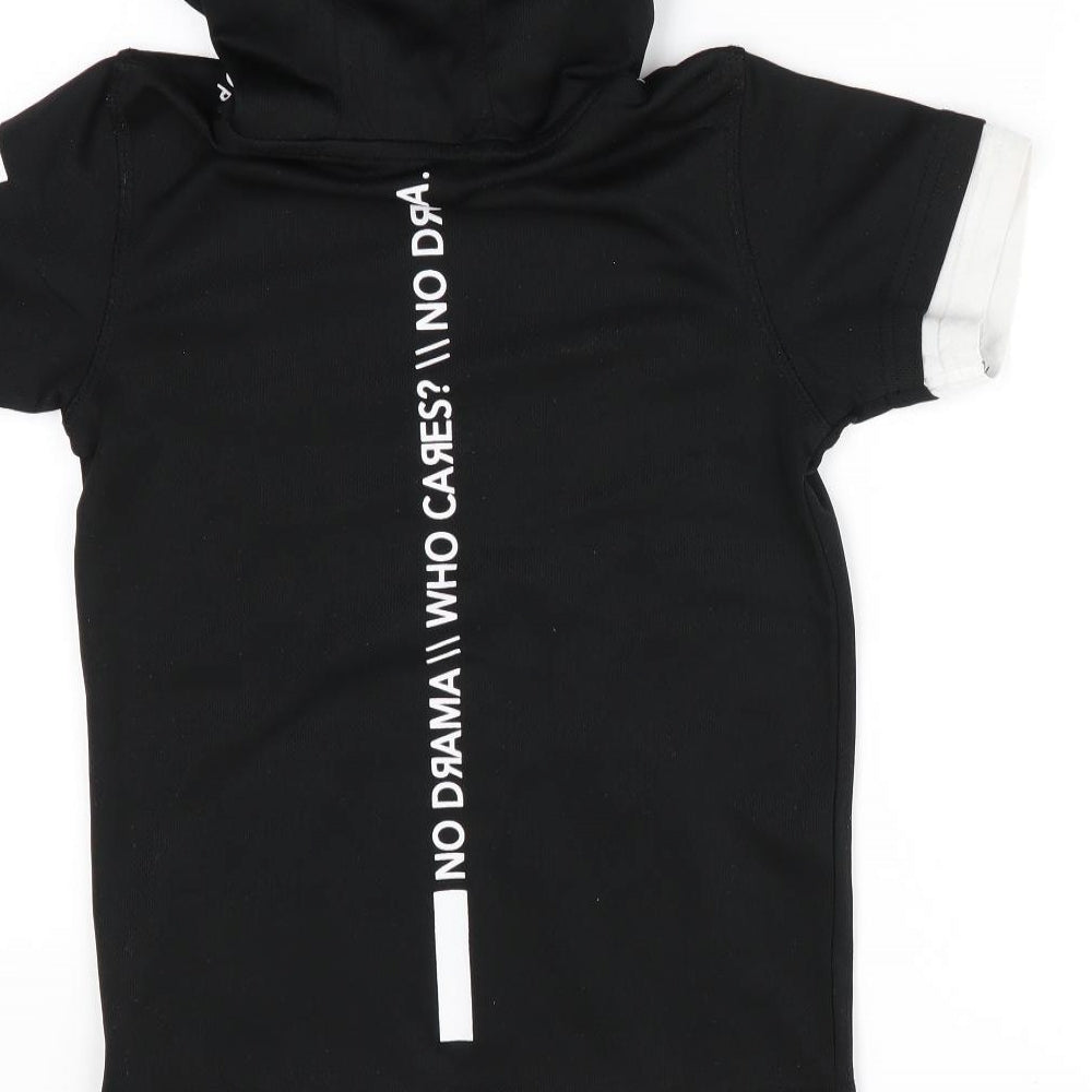 George Boys Black Jersey T-Shirt Size 5-6 Years - Who Cares
