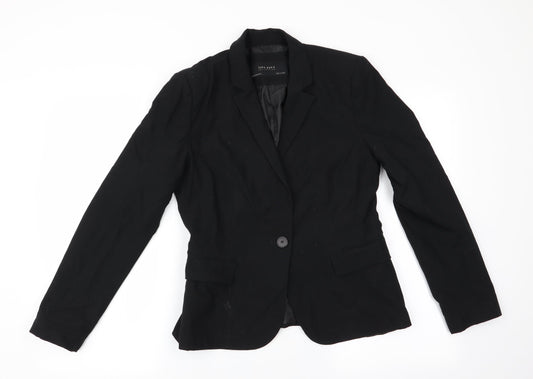 Additional front view of Zara women’s black jacket suit jacket, size UK 10