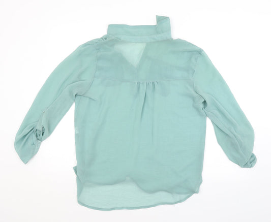 Womens UK Size 12 Atmosphere Green Basic Button-Up