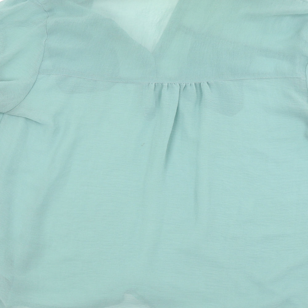 Womens UK Size 12 Atmosphere Green Basic Button-Up