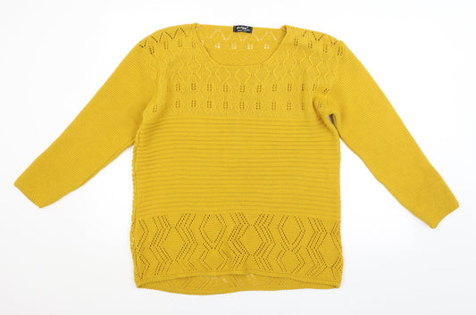 Womens UK Size M Pulse Yellow Pullover Jumper