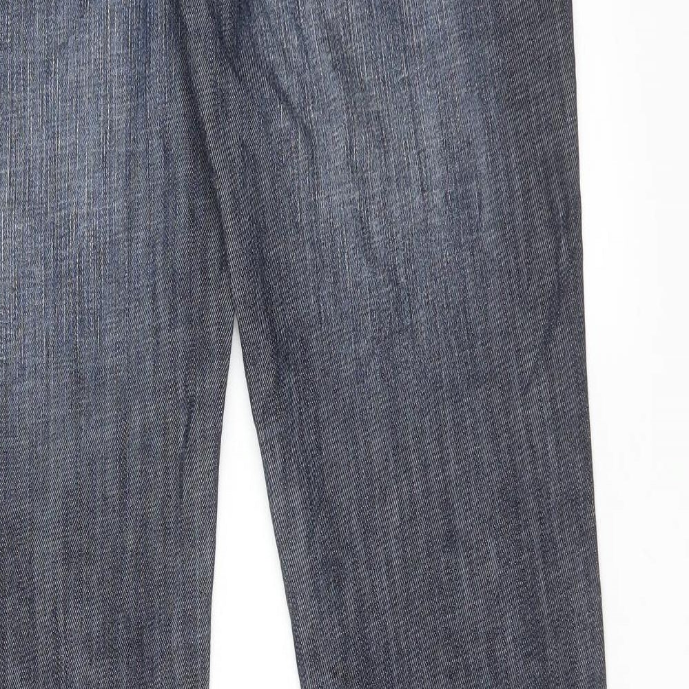 GOODMIAO Mens Blue Straight Jeans Size L L32 in