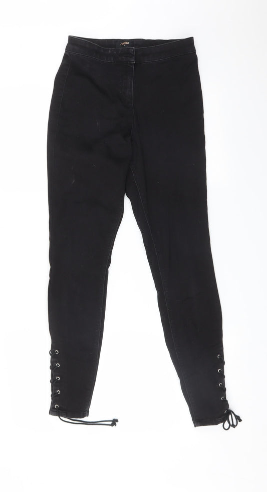 Additional front view of /DENIM women’s black skinny jeans, size UK 8, 27-inch leg