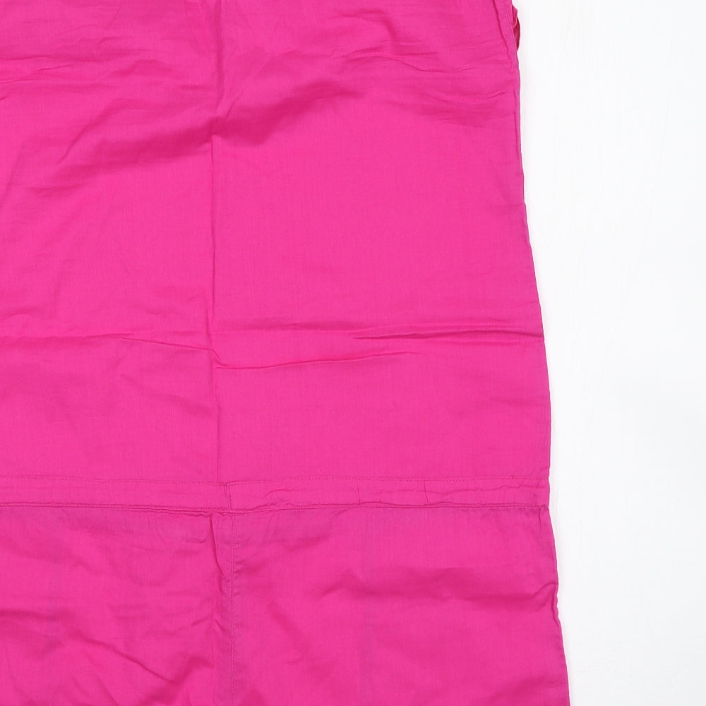 Brand and care label for F&F women’s pink playsuit one-piece, size S