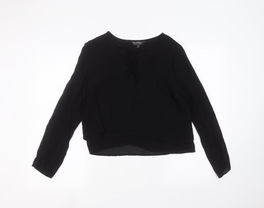 Miss Selfridge Womens Black Basic T-Shirt Size 12