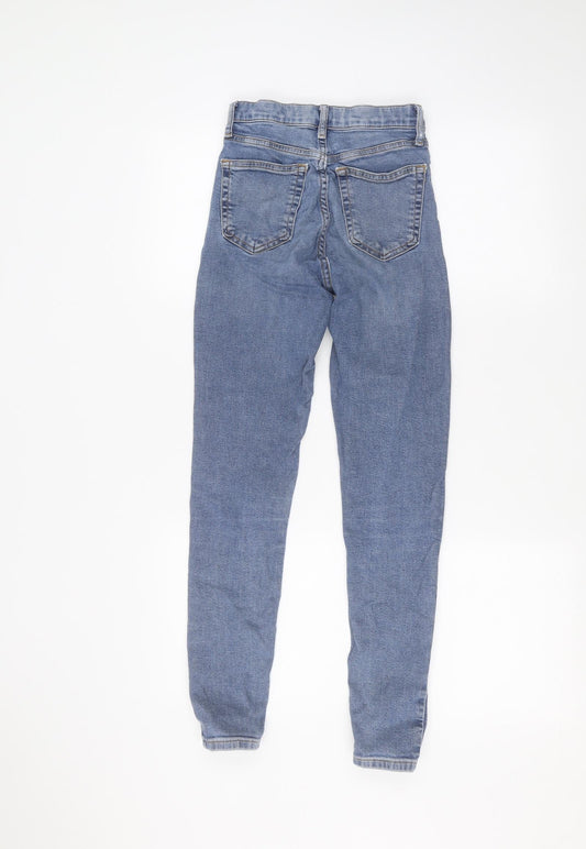 Topshop Womens Blue Skinny Jeans Size 24 in L27 in