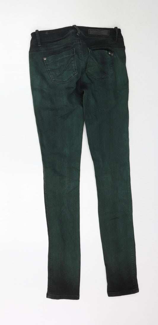 Only Womens Green Denim Skinny Jeans Size 8 L32 in
