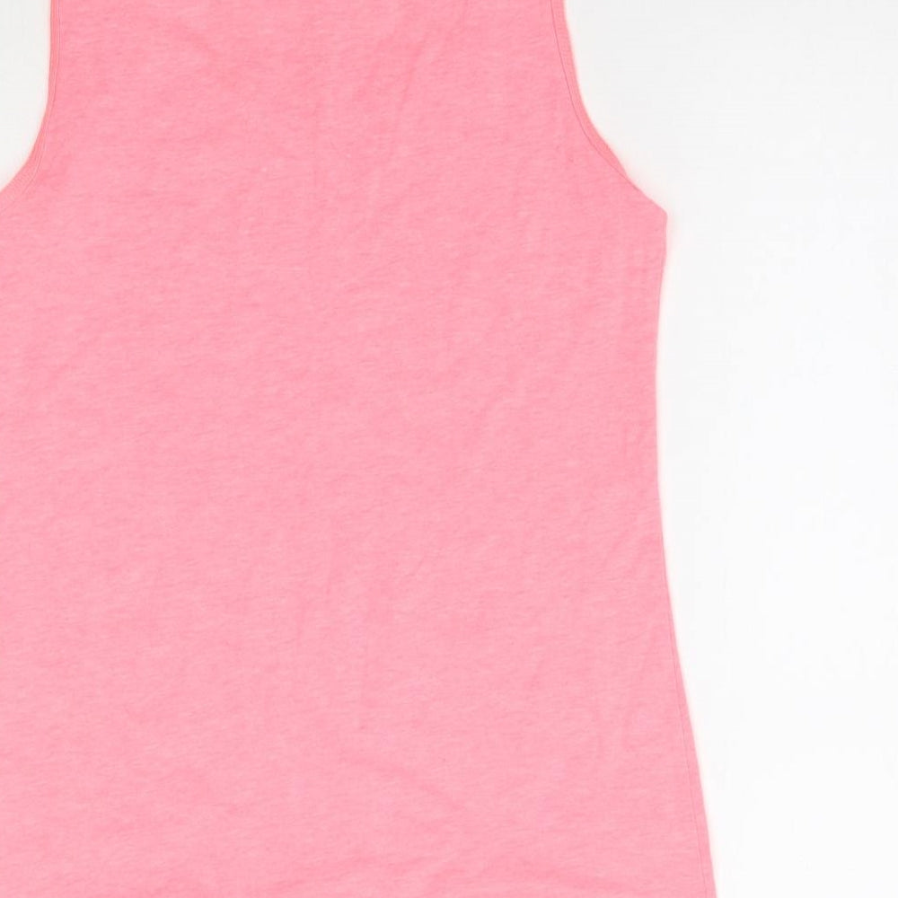 Womens UK Size M H&M Pink Basic Tank