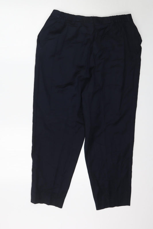 Womens UK Size L Preworn Regular Fit Blue Trousers