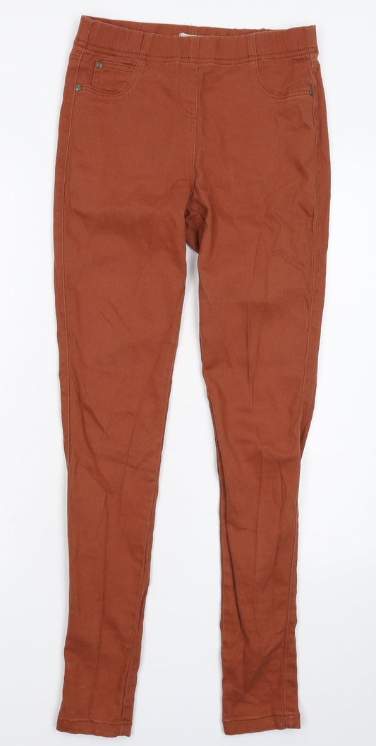 Additional front view of Tu women’s brown denim jegging jeans, size UK 8, 29-inch leg