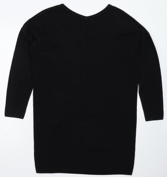 F&F Womens Black Knit Jumper Dress Size 8