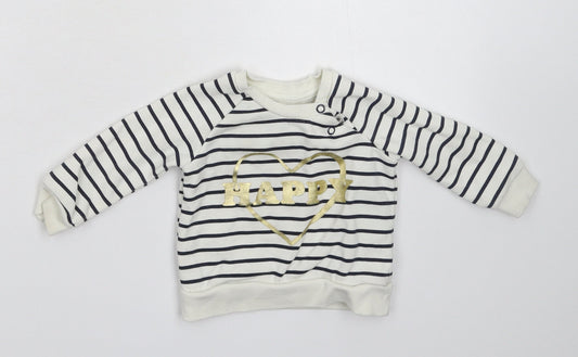Primark Baby White Striped Pullover Jumper Size 3-6 Months