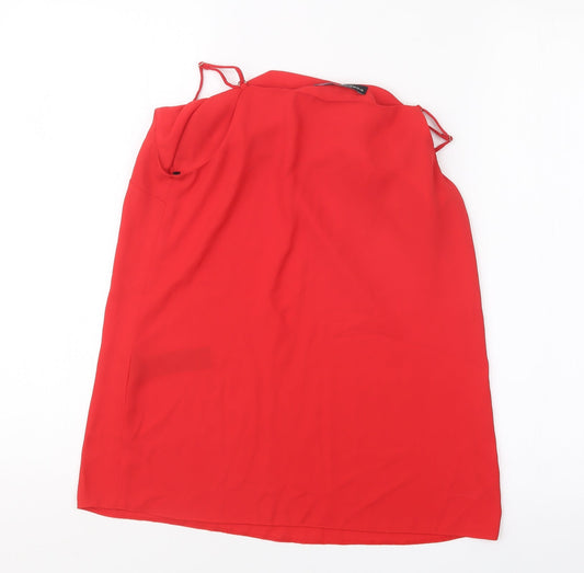 Womens UK Size 10 Dorothy Perkins Red Basic Blouse
