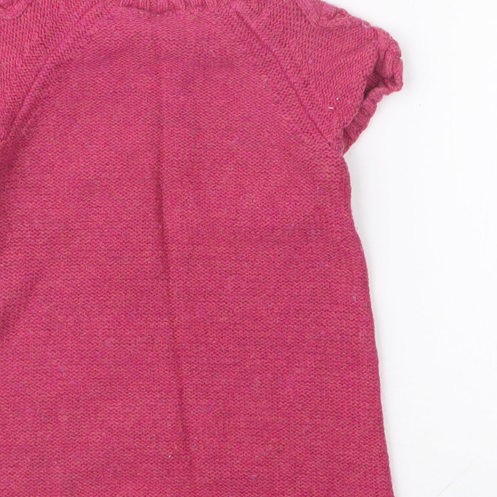 H&M Girls Pink Knit Pullover Jumper Size 9-12 Months