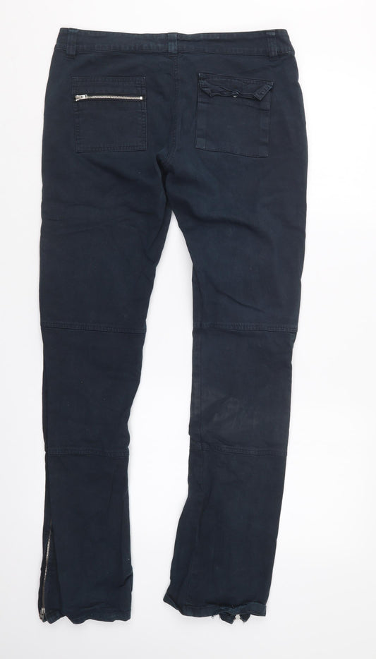 Moto Womens Blue Trousers Size 12 L31.5 in
