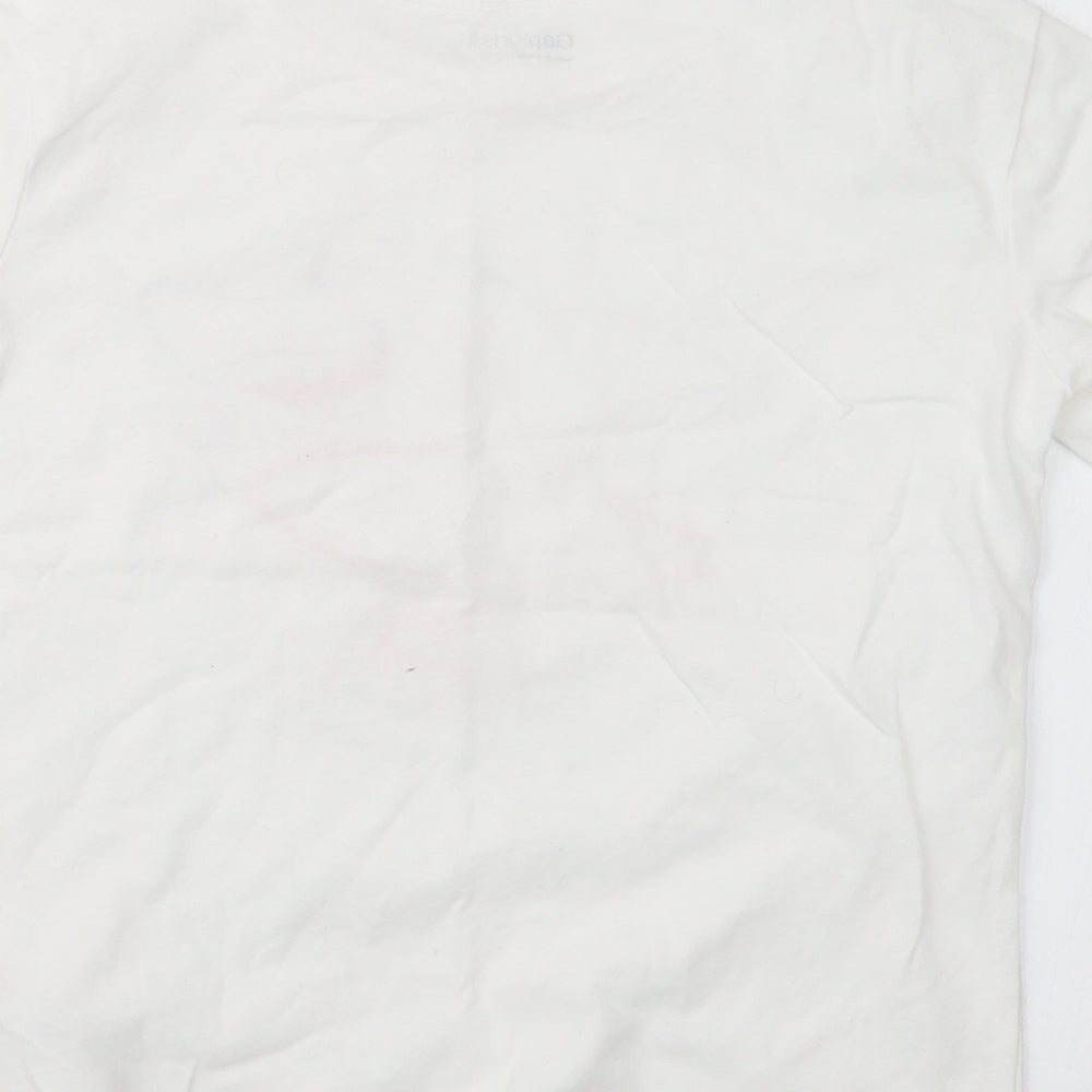 Gap Boys White Basic T-Shirt Size 6-7 Years
